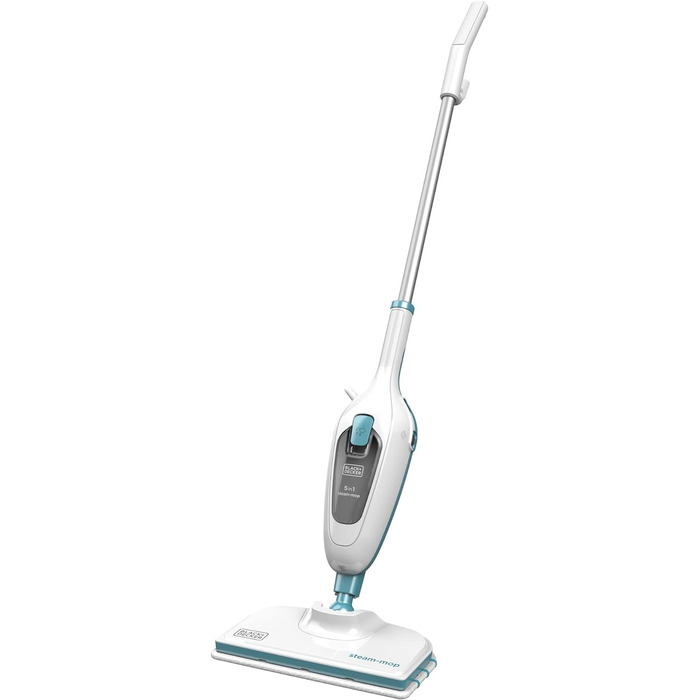 Парова швабра Black+Decker FSM13E5 1300Вт 5-в-1, знімна ручка, набір насадок, пароочисник для підлоги та килимів
