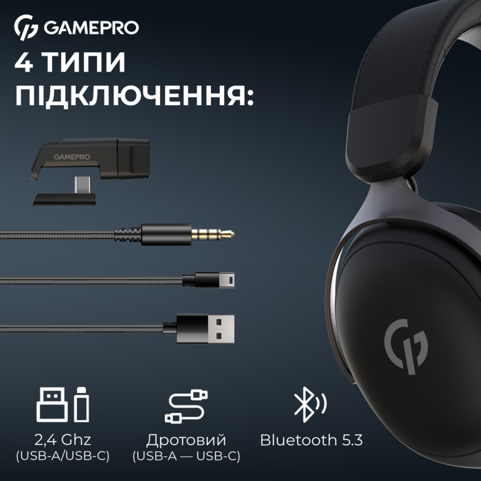 Бездротова ігрова гарнітура GamePro Asgard Freya Pro (HSW201B)