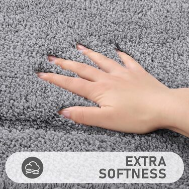 Комплект килимків для ванної кімнати Pauwer Soft, 3-предметний нековзний килимок для ванни та килимок для туалету, абсорбуючий комплект килимків для душу, ванни та туалету, сірий