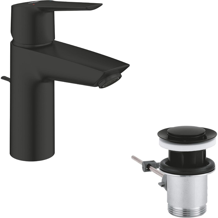 Змішувач для ванної кімнати GROHE Start, економічний, холодна вода в середній позиції, з поп-ап переливом, хром, 17 см
