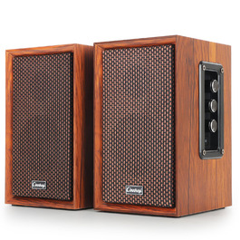 Дерев'яні колонки для ПК 2.0 40W – потужний бас, Hi-Fi, USB/Bluetooth, DSP, для ноутбука та комп'ютера