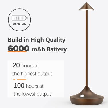 LED-лампа Hapfish на акумуляторі, 2 шт., бездротова, регульована яскравість, водонепроникна, для дому та вулиці, браун