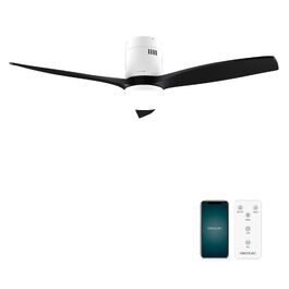 Стельовий вентилятор Cecotec Aero 5600 WiFi з підсвічуванням, 52 дюйми, 40 Вт, 3 лопаті, пульт ДУ, IP44, режим зима/літо, таймер (Білий/Чорний)