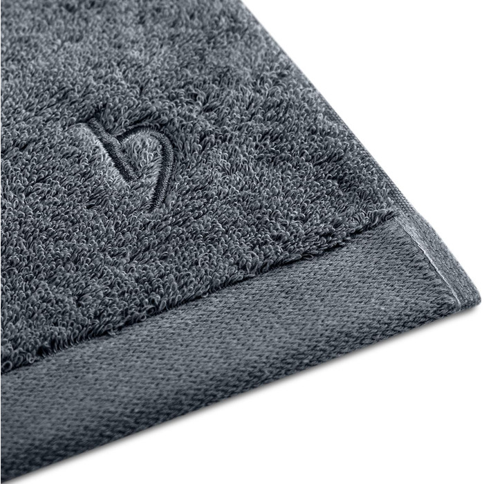 Рушники Herzbach Home Premium 50x100 см, 2 шт, антрацит — м'які, високоякісні, 100% бавовна