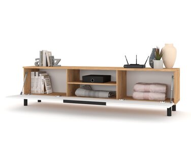 Підлогова ТВ-тумба Комод у вітальню з ручкою SIMPLY Craft Білий матовий