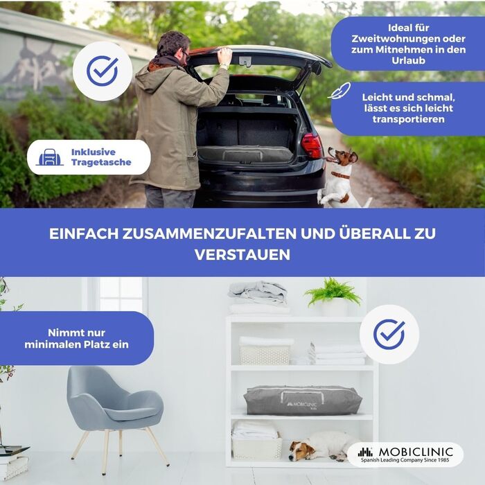 Дитячий манеж Mobiclinic Kids з ігровим килимком, складаний, 125x125 см, з бічним входом, сірий, дихаюча сітка, переносна сумка, без запаху, легко миється, безпечний