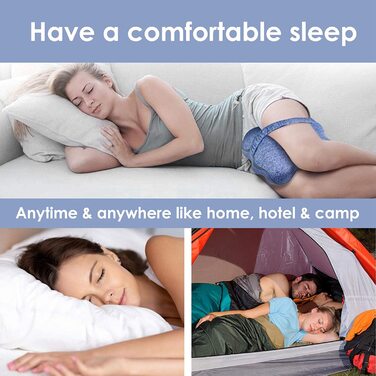 Ортопедична подушка між колін для сну на боці з ефектом пам'яті (Memory Foam) та фіксацією — для підтримки спини, стегон та при ішіасі