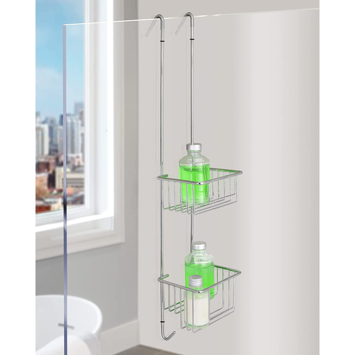 Підвісна полиця для душу Kowald Design, хром, вузька, 68x15x12 см
