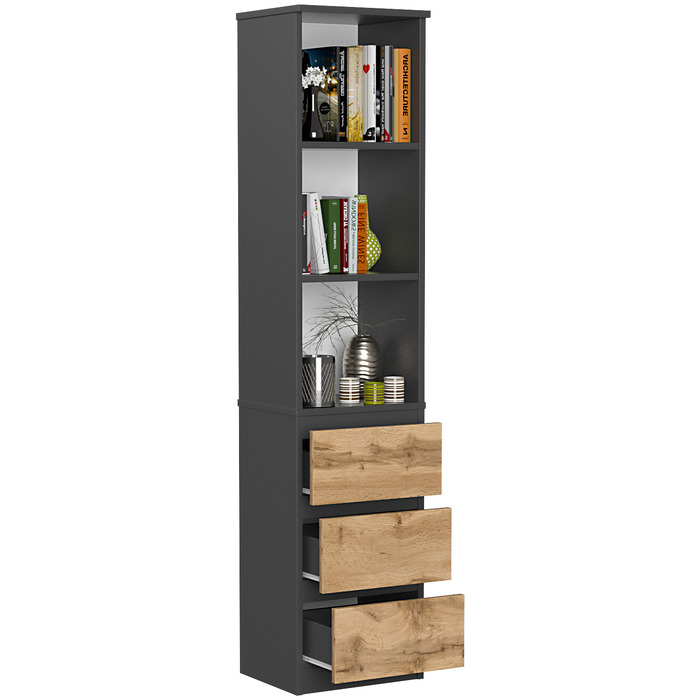 Стелаж BM-Meble, антрацит, 40 x 180 x 34 см