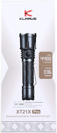Ліхтар Klarus XT21X Pro 4400 Люмен, суперяскравий LED, 336 м, USB акумуляторний