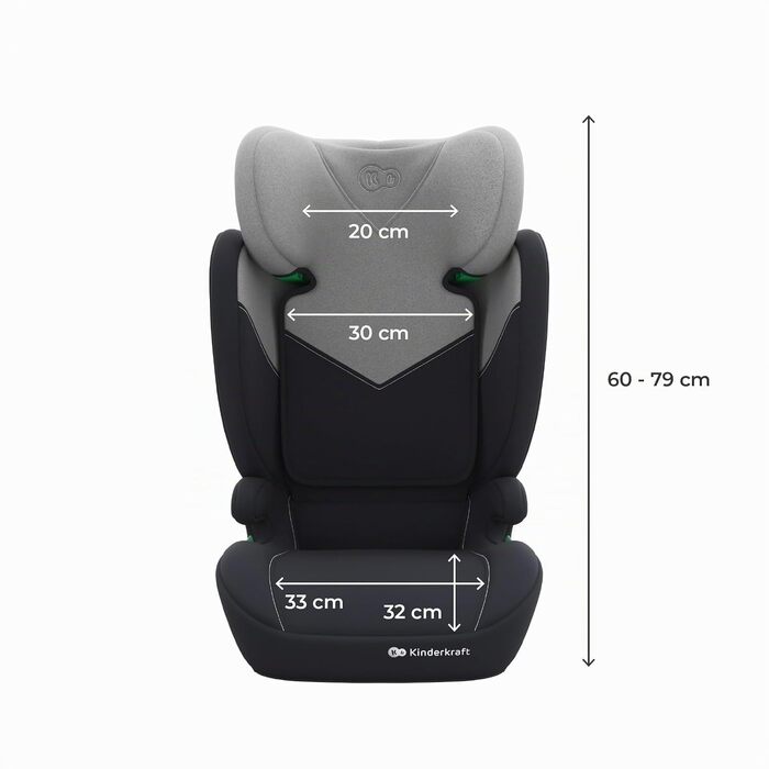 Дитяче автокрісло Kinderkraft I-SPARK 2 PRO (100-150 см), i-Size, 2 в 1, чорне/сіре