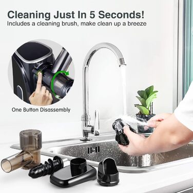 Соковижималка для фруктів та овочів 150 Вт Black AMZCHEF