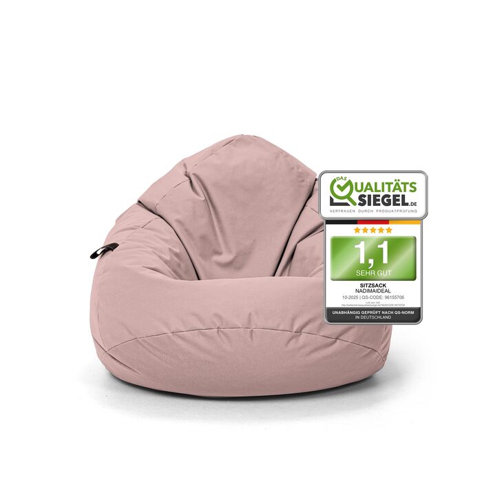 Мішок для сидіння Sitzsack Tropfenform Kastanie рожевий, XL (77 см) – для дітей та дорослих, EPS наповнювач, для дому та вулиці, геймерський пуф