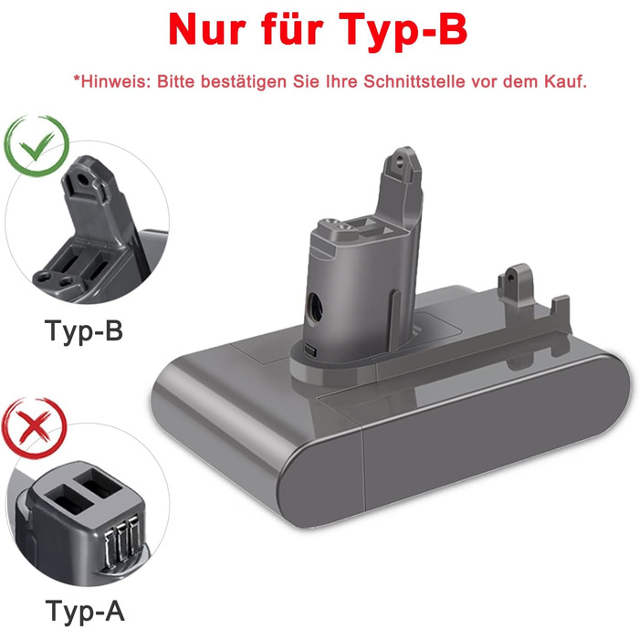 Акумулятор KUNLUN DC45 для пилососів Dyson DC31/DC34/DC45/DC35/DC56/DC57 (тип B) з фільтром
