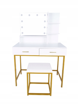 Туалетний столик Meble Moskała, білий матовий, 90 x 136 x 45 см