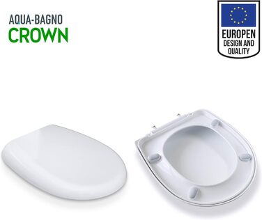 Універсальний туалетний сидіння Aqua Bagno з мікроліфтом, знімний WC-сидіння O-подібної форми, білий, накладна кришка