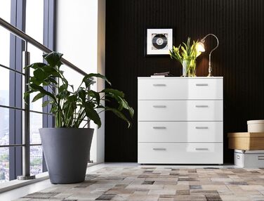 Комод BMG Marbella 3 з шухлядами, білий глянець, 91x88x32 см