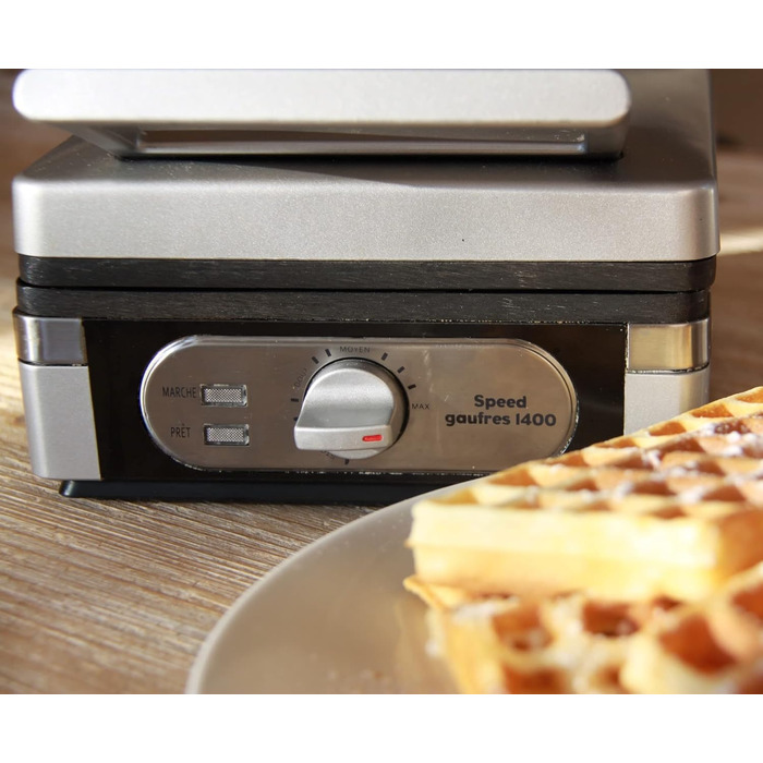 Електрична вафельниця LITTLE BALANCE 8816 Power Waffeln 1600 Вт, антипригарне покриття без PFAS, для товстих та хрустких вафель, чорна (28.5 x 21 x 14.5 см)