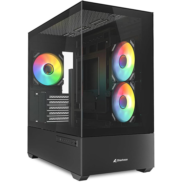 Корпус для ПК Sharkoon MK6 RGB Micro-ATX чорний
