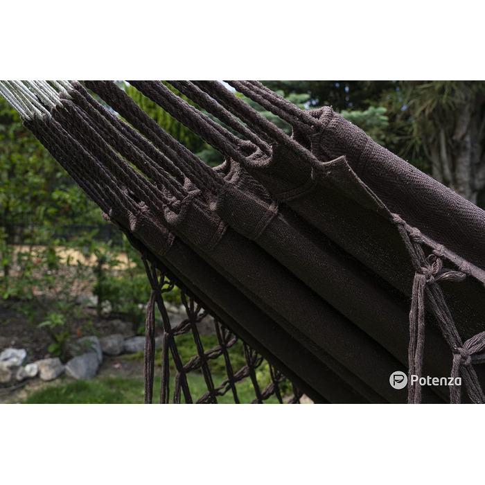 Двомісний гамак Potenza Medelin Boho з каркасом, 100% бавовна, 230x160 см, до 200 кг, для вулиці, подвійний, стійкий до погодних умов