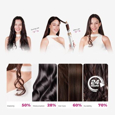 Atopskins Airbrush Haarstyler 5-в-1: Фен-щітка, стайлер для волосся, випрямляч, плойка, об'ємний фен (біло-сірий)