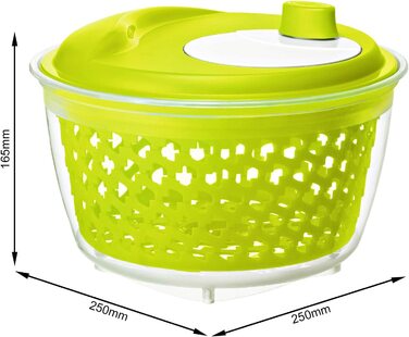 Сушарка для салату Rotho Fresh, пластикова, BPA-free, зелена/прозора, 4,5 л