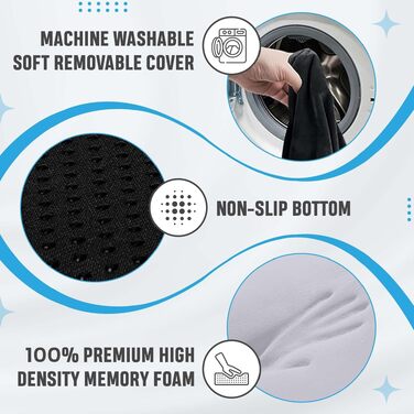 Подушка для сидіння з піни Memory Foam для попереку, куприка та сідниць: зняття тиску, для офісного крісла, авто, інвалідного візка, дому та офісу