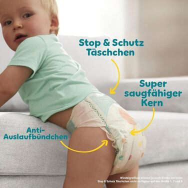 Підгузки Pampers Baby-Dry розмір 6+ (14-19 кг), 176 шт, максимальний захист від протікань та комфорт на ніч