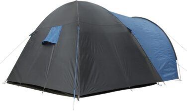 Намет your GEAR Cetona для кемпінгу, 5 осіб, купольний, 3000 мм водостійкість, 2 входи, просторий передпокій, темна спальня, синьо-сірий