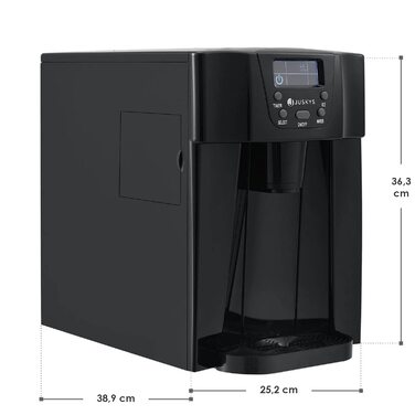Льодогенератор Juskys PIM200L з прямим дозатором та таймером, чорний, до 12 кг/добу, 2 розміри кубиків, 2 л резервуар, лід за 6-10 хвилин