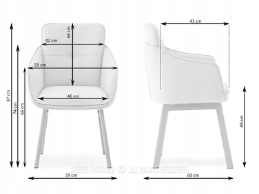 Стілець Mebel-Partner, тканина, бежевий, 1 шт.