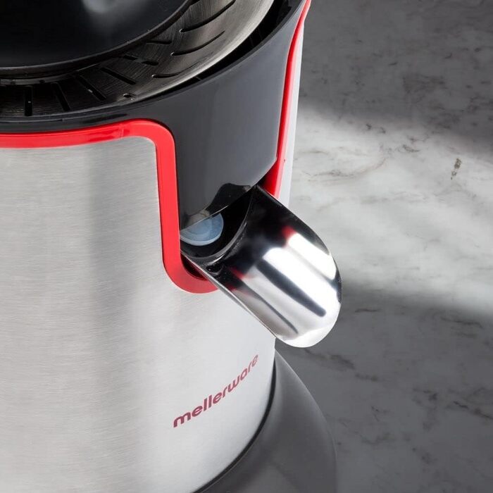 Соковижималка електрична Mellerware Juicy! 300W з системою Anti-Drop, 2 фільтри, для апельсинового соку (червона)