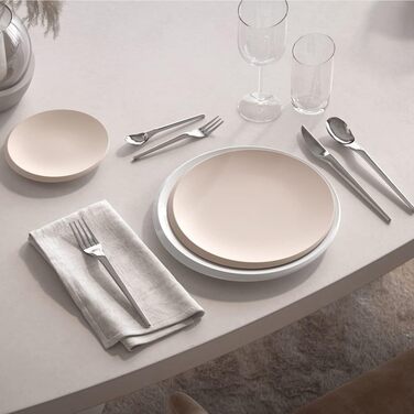 Сервіз столовий Villeroy & Boch NewMoon бежевий, 12 предметів, порцеляна преміум, тарілки 27 см та 24 см для 6 осіб