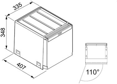 Сортувальний контейнер для сміття Franke Sorter Cube 40, чорний, 34,8×33,5×40,7 см – відро для роздільного збору відходів