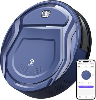 Робот-пилосос OKP 2100Pa з Wi-Fi, суперобладна модель з керуванням через додаток та голосовим керуванням Alexa. Час роботи до 100 хвилин, самостійне заряджання, тиха робота, підходить для прибирання шерсті тварин, підлоги та килимів. Модель K2