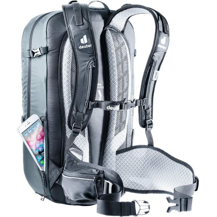 Рюкзак Deuter Flyt 20 з протектором для велосипедистів, графітово-чорний, 20 л, довгий