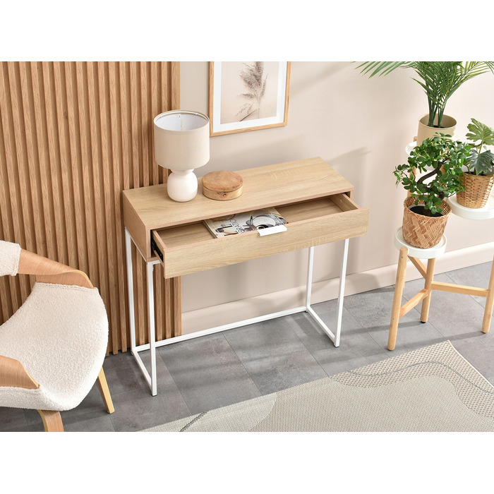 Консоль Mebel-Partner, білий матовий, 80 x 76,5 x 28 см