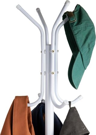 Вішалка для одягу Mind Reader Alloy Collection з 8 гачками, металева, біла, 14.75' x 16.5' x 69'