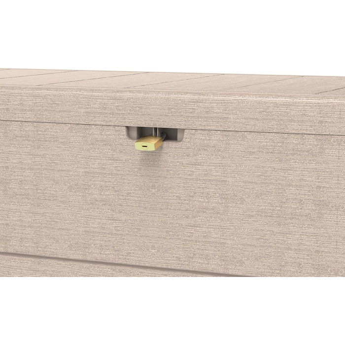 Duramax Cedargrain Durabox 270л: пластиковий органайзер для саду з колесами та ручками, короб для подушок, теплий сірий колір