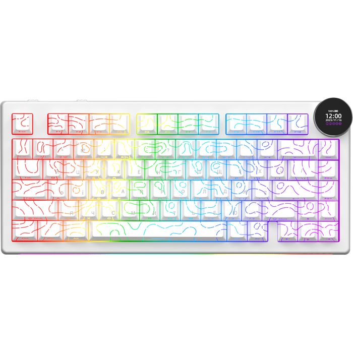Бездротова механічна клавіатура Ajazz AK820 V2 White Peach Switch (AK820-V2-WP-S-W)
