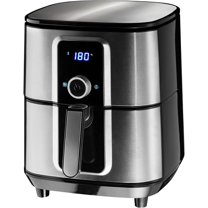 Tectake XXL аерофритюрниця 10,2 л, без олії, 8 програм, сенсорний дисплей, срібляста, рецепт у комплекті