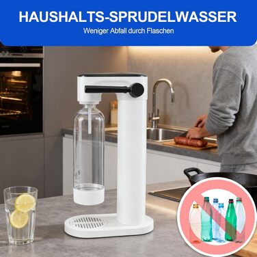 Сифон для газування води Sodastream з пляшкою 1 л, чорний (висота 42,3 см)