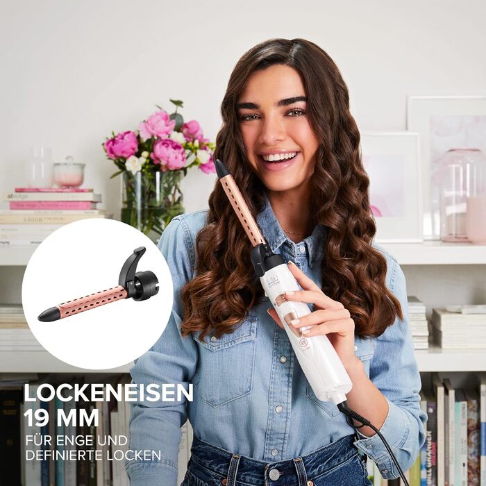 Фен-щітка Bellissima My Pro GH18 1100 з керамічним покриттям, 1000 Вт, 5 насадок для укладки волосся: випрямлення, блиск, хвилі та локони