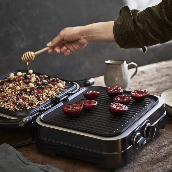 Електрогриль Cuisinart Griddle & Grill, сендвічниця, прес для паніні, знімні антипригарні пластини, посудомийна безпека, здорове приготування з мінімумом олії, синій
