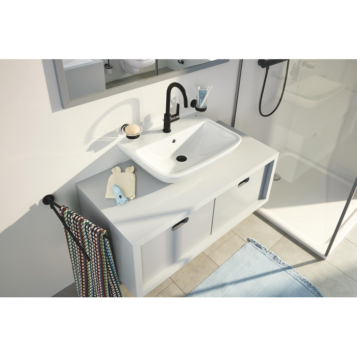 Змішувач для раковини GROHE Start високий чорний, з висувним душем та економною витратою води 242032432