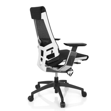 Офісне крісло GENIDIA SMART WHITE CM сітка чорний AL Chrom hjh OFFICE
