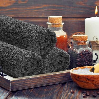 Набір із 4 великих рушників SweetNeedle 70x140 см, 500 г/м², 100% бавовна, готельна якість, високої поглинання, для ванної, душу, пляжу, щоденного використання, сірий