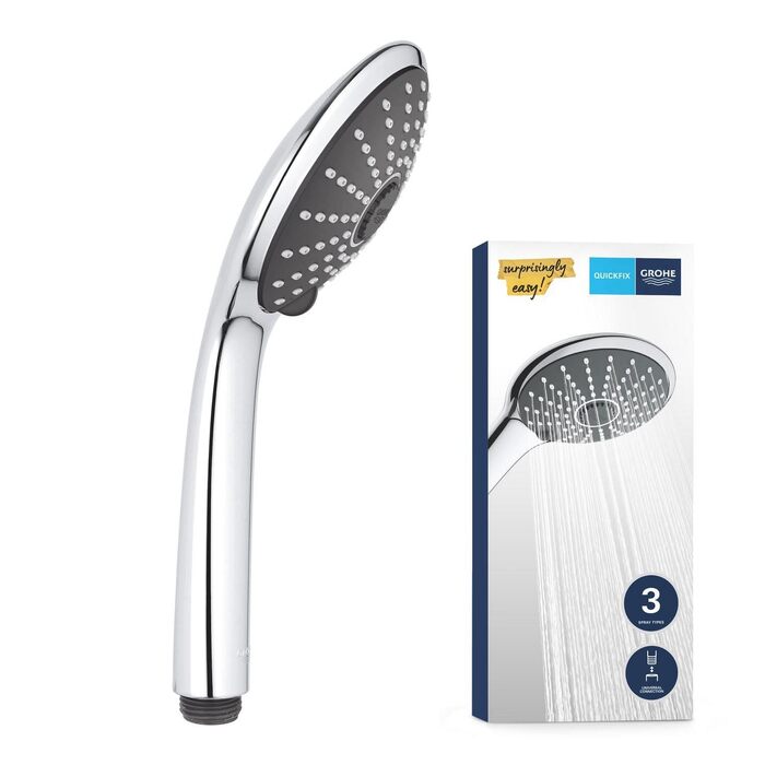 Душова лійка GROHE Vitalio Joy 110 з 3 режимами розпилення, системою Anti-Kalk, хромоване покриття, 27319000