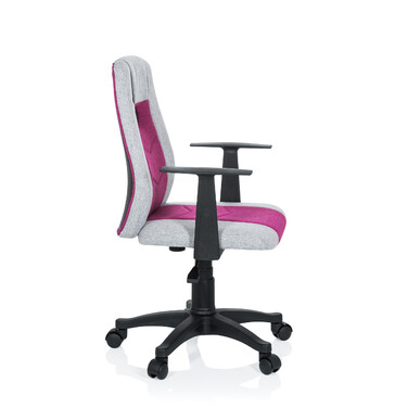 Дитячий офісний стілець Kiddy Extra з підлокітниками сірий / рожевий hjh OFFICE
