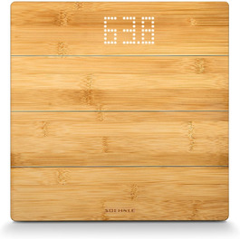 Ваги Soehnle Style Sense Bamboo Magic з натурального бамбука, електронна підлогова вага з LED-дисплеєм, до 180 кг, комфортне покриття